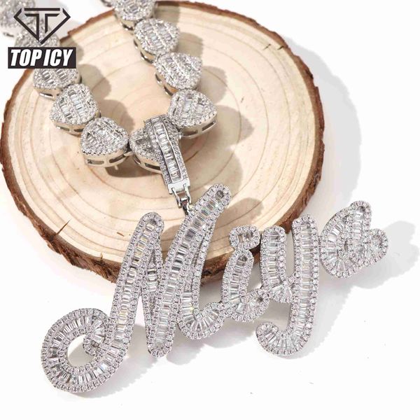 brush font baguette 5a zircon micro setting 18k gold plating heart tennis chain custom name necklace charm set iced out jewelry, Silver
brush font baguette 5a zircon micro setting 18k gold plating heart tennis chain custom name necklace charm set iced out jewelry, Silver