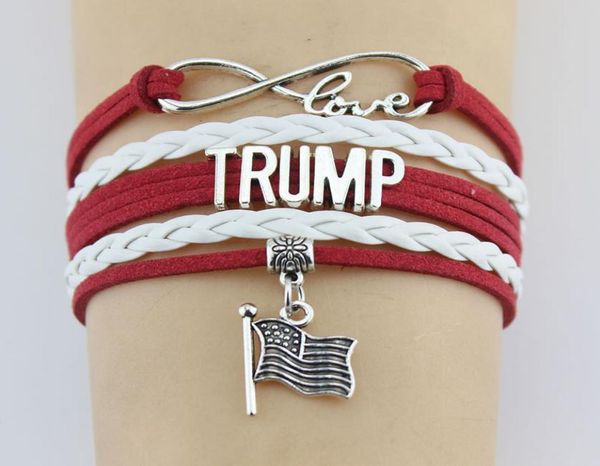 10pclot infinity love bethe change trump flag charms bracelets bangles leather braid wrap bracelet men women fashion jewelry5931220, Golden;silver
10pclot infinity love bethe change trump flag charms bracelets bangles leather braid wrap bracelet men women fashion jewelry5931220, Golden;silver