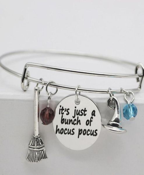 10pcslot it039s just a bunch of hocus pocus charm pendant bangle hocus pocus inspired halloween bracelet8220242, Golden;silver
10pcslot it039s just a bunch of hocus pocus charm pendant bangle hocus pocus inspired halloween bracelet8220242, Golden;silver