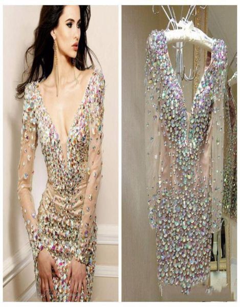 deep v neck luxury bling rhinestone short cocktail dresses party gowns long sleeve short prom dressfor women real image6115938, Black
deep v neck luxury bling rhinestone short cocktail dresses party gowns long sleeve short prom dressfor women real image6115938, Black