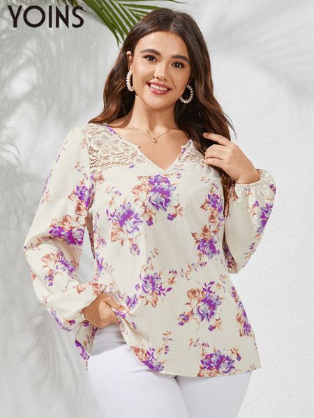 women's plus size t-shirt yoins bohemian floral printed blouses women elegant party shirts plus size autumn long sleeve v neck lace tun, Black
women's plus size t-shirt yoins bohemian floral printed blouses women elegant party shirts plus size autumn long sleeve v neck lace tun, Black