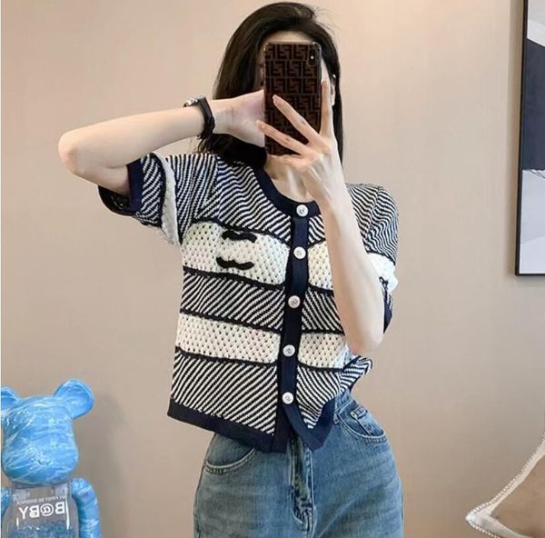 women's t-shirt knitted designer wool sweater full letter jacquard short sleeve sweaters striped crew neck pullover top, White
women's t-shirt knitted designer wool sweater full letter jacquard short sleeve sweaters striped crew neck pullover top, White