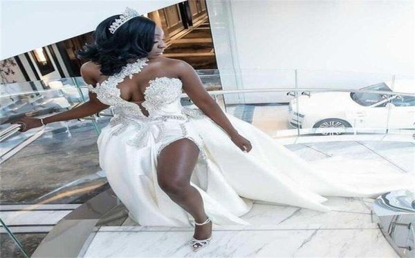 african plus size wedding dresses lace applique mermaid bridal gowns with detachable train customise satin vestido de novia 20226258545, White
african plus size wedding dresses lace applique mermaid bridal gowns with detachable train customise satin vestido de novia 20226258545, White