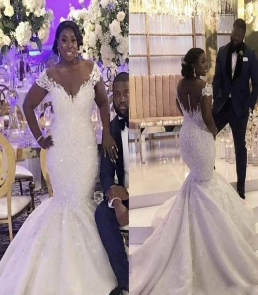 plus size mermaid wedding dresses sheer neckline sequins beads lace appliques african bridal dress back buttons wed gowns1488301, White
plus size mermaid wedding dresses sheer neckline sequins beads lace appliques african bridal dress back buttons wed gowns1488301, White