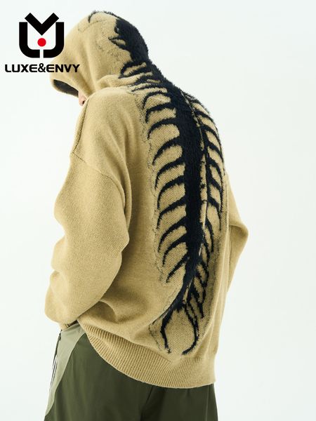 men's hoodies sweatshirts luxe slouchy sweater hoodie niche hooded high street loose casual knitwear spring autumn 2023 230715, Black
men's hoodies sweatshirts luxe slouchy sweater hoodie niche hooded high street loose casual knitwear spring autumn 2023 230715, Black