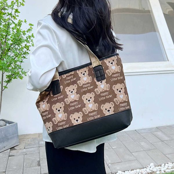 little bear canvas shoulder bag for women's commuter bag for students' supplementary study bag large capacity tote bag fashion bag
little bear canvas shoulder bag for women's commuter bag for students' supplementary study bag large capacity tote bag fashion bag