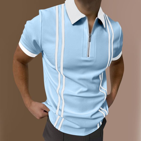 men's polos summer men polo shirts casual fashion short sleeve striped polo mens turndown collar zippers tees s3xl 230715, White;black
men's polos summer men polo shirts casual fashion short sleeve striped polo mens turndown collar zippers tees s3xl 230715, White;black