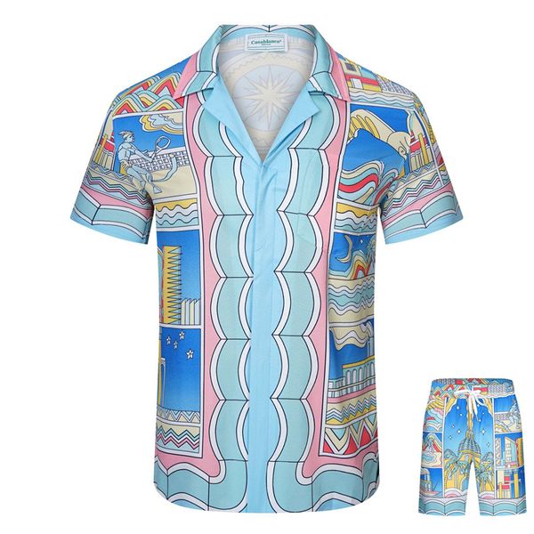 shirt casablanca designer t shirt men's short sleeve casablanca summer thin shirt set high street hip hop beach set men shirt stays for, White;black 
shirt casablanca designer t shirt men's short sleeve casablanca summer thin shirt set high street hip hop beach set men shirt stays for, White;black