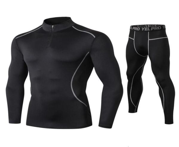 high fanceey collar winter thermo men long johns thermal clothing rashgard kit sport compression underwear21994541536541, Black;brown