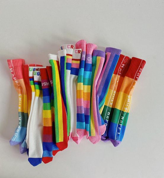 ins chidlren rainbow socks kids contrast color knee leg boys girls letter colorful stripe knitting casual sport sock a64872112332, Pink;yellow
ins chidlren rainbow socks kids contrast color knee leg boys girls letter colorful stripe knitting casual sport sock a64872112332, Pink;yellow