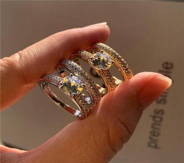luxury female white round crystal jewelry rose gold silver color wedding rings for women cute bridal zircon engagement ring set2656015945, Slivery;golden
luxury female white round crystal jewelry rose gold silver color wedding rings for women cute bridal zircon engagement ring set2656015945, Slivery;golden