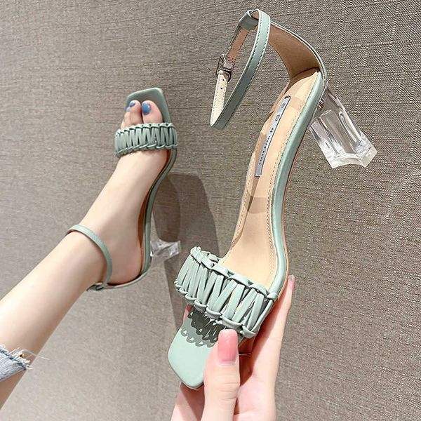 sandals female new summer one line strap middle heel square head high heels small fresh casual style woven shoes 230626, Black
sandals female new summer one line strap middle heel square head high heels small fresh casual style woven shoes 230626, Black