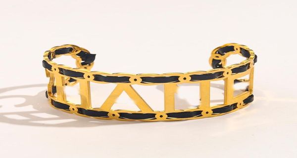 europe fashion style designer brand letter bracelets women bangle luxury designer jewelry hollow 18k gold plated stainless steel w7729319, Black
europe fashion style designer brand letter bracelets women bangle luxury designer jewelry hollow 18k gold plated stainless steel w7729319, Black