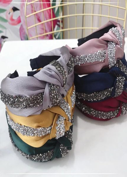 fashion shiny rhinestone hairband women solid wide side headband knot hair hoop girls hair accessories headwear2410618, Silver
fashion shiny rhinestone hairband women solid wide side headband knot hair hoop girls hair accessories headwear2410618, Silver