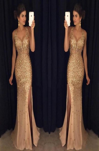 bling new gold mermaid evening dresses wear v neck crystal beading side split tulle illusion sheer party evening gowns prom d2091785, Black;red
bling new gold mermaid evening dresses wear v neck crystal beading side split tulle illusion sheer party evening gowns prom d2091785, Black;red