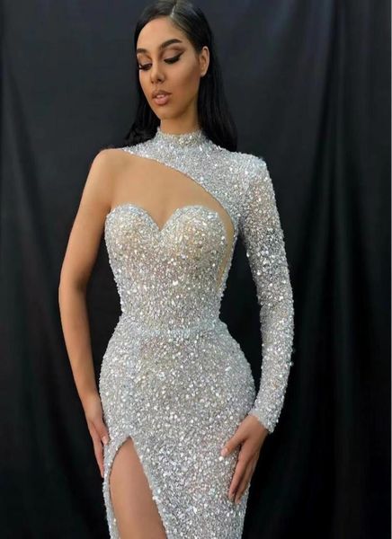sparkling sequins side split prom dresses 2023 high collar long sleeve women wear evening gowns cocktail dress6088102, White;pink
sparkling sequins side split prom dresses 2023 high collar long sleeve women wear evening gowns cocktail dress6088102, White;pink