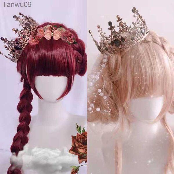 crown princess crown birthday party tiara queen crown lolita headdress l230704, White;golden
crown princess crown birthday party tiara queen crown lolita headdress l230704, White;golden