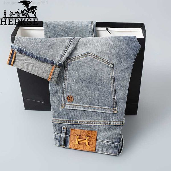 designer jeans light luxury high-grade jeans men's smoky gray slim straight casual long pants fashion brand thin, Blue
designer jeans light luxury high-grade jeans men's smoky gray slim straight casual long pants fashion brand thin, Blue