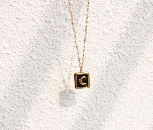 vintage square pendant black baroque moon crescent clavicle necklace femme stainless steel 18 k plated chain collar necklaces1618991, Silver
vintage square pendant black baroque moon crescent clavicle necklace femme stainless steel 18 k plated chain collar necklaces1618991, Silver