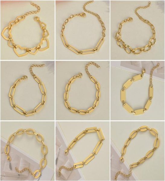 retro stainless steel 18k gold plated paper clip link chain bracelet with extension chains8439493, Black
retro stainless steel 18k gold plated paper clip link chain bracelet with extension chains8439493, Black