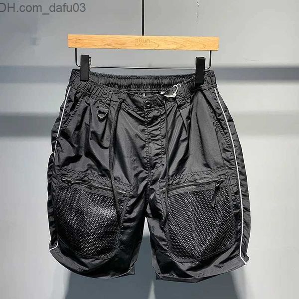 men's shorts men's shorts korean fashion bag mesh patch work string straight leg pants 2023 summer new fully matched casual pants, White;black
men's shorts men's shorts korean fashion bag mesh patch work string straight leg pants 2023 summer new fully matched casual pants, White;black