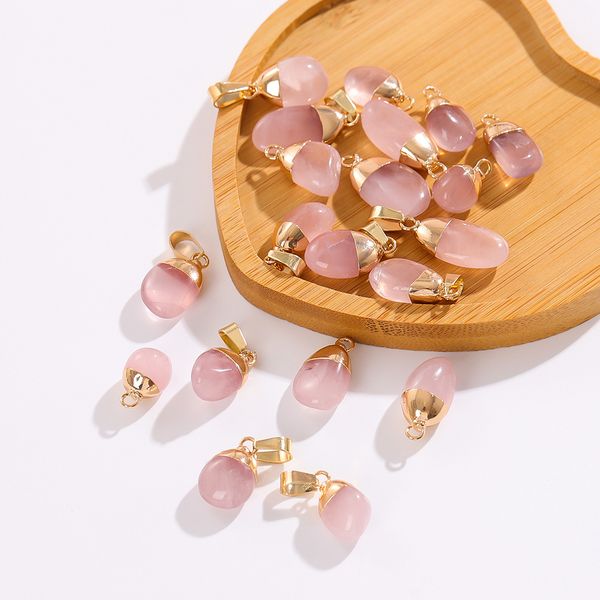 natural stone rose quartz pendant irregular pink crystal raw stone charms diy necklace earrings accessory, Bronze;silver
natural stone rose quartz pendant irregular pink crystal raw stone charms diy necklace earrings accessory, Bronze;silver