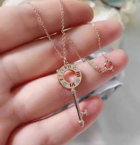 high version tiffay roman numerals key necklace 925 sterling silver plated 18k gold ring pendant collar chain, Black
high version tiffay roman numerals key necklace 925 sterling silver plated 18k gold ring pendant collar chain, Black