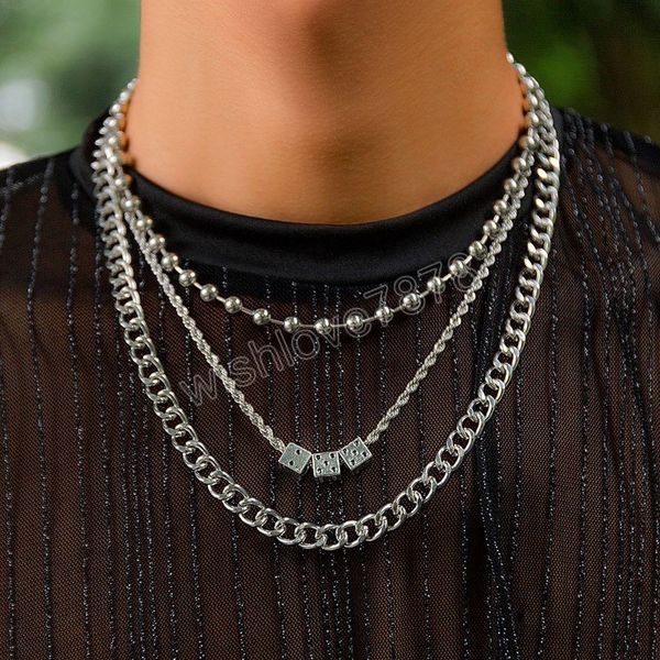 separable 3 layered beads and linked chains necklaces set for men trendy dice pendants necklace 2023 fashion jewelry male, Golden;silver
separable 3 layered beads and linked chains necklaces set for men trendy dice pendants necklace 2023 fashion jewelry male, Golden;silver
