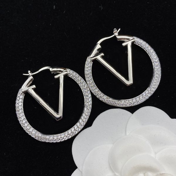 fashion designer hoop earring luxury gold letter stud earrings diamond crystal wedding party jewerlry accessories, Silver
fashion designer hoop earring luxury gold letter stud earrings diamond crystal wedding party jewerlry accessories, Silver