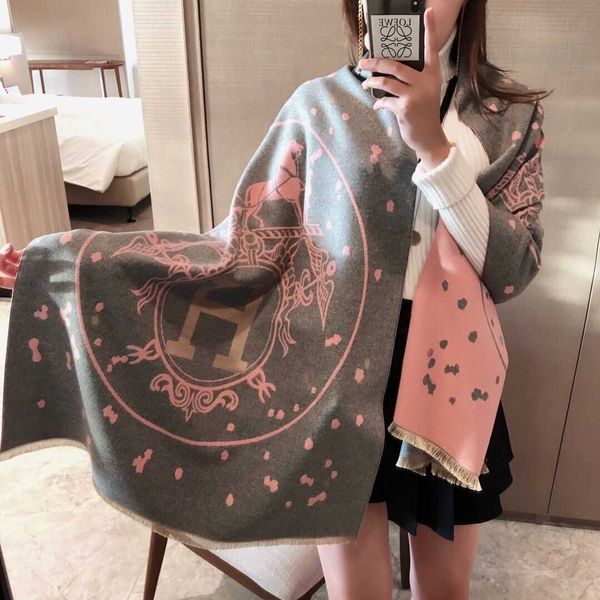 new h cashmere scarf women's winter warm long thickened carriage scarf shawl dual-purpose live broadcast, Blue;gray
new h cashmere scarf women's winter warm long thickened carriage scarf shawl dual-purpose live broadcast, Blue;gray