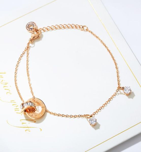 di350 simple double layer diamond bracelet titanium steel plated rose gold round ring interlocking circle slender ochain jewelry5605249, Golden;silver
di350 simple double layer diamond bracelet titanium steel plated rose gold round ring interlocking circle slender ochain jewelry5605249, Golden;silver