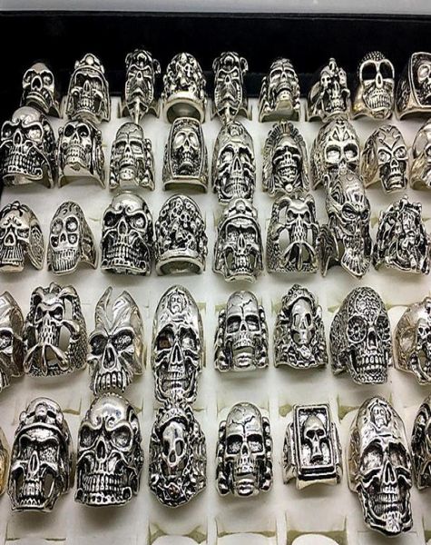 men039s fashion 50pcs lots mix style big size skull carved biker silver plated rings jewelry skeleton ring8619055
men039s fashion 50pcs lots mix style big size skull carved biker silver plated rings jewelry skeleton ring8619055