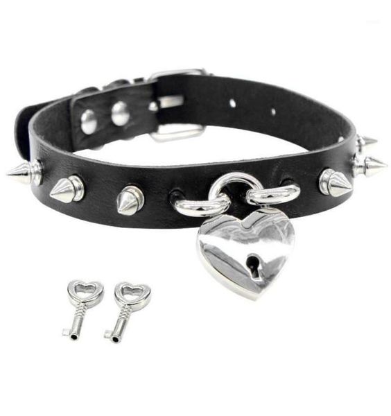 chokers stainless steel bondage spike choker necklace women gothic collar goth punk pu leather heart key lock on neck jewelry14628880, Golden;silver
chokers stainless steel bondage spike choker necklace women gothic collar goth punk pu leather heart key lock on neck jewelry14628880, Golden;silver
