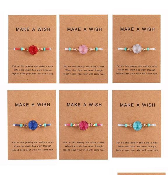 handmade druzy resin stone bracelet make a wish card wax rope braided bracelets bangles with rice bead for women girls summer beac7102200, Golden;silver
handmade druzy resin stone bracelet make a wish card wax rope braided bracelets bangles with rice bead for women girls summer beac7102200, Golden;silver