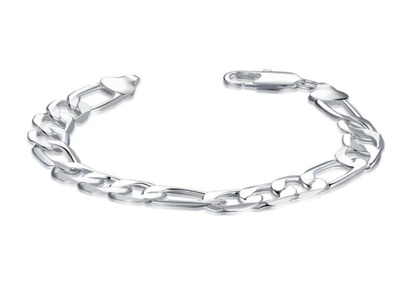 925 silver charm chain bracelet men 10mm 8 inches long figaro chain 10pcs lot21619265854496, Black
925 silver charm chain bracelet men 10mm 8 inches long figaro chain 10pcs lot21619265854496, Black