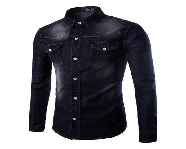 mens denim shirts spring autumn fashion double pocket solid shirts casual slim fit shirts homme 18869575, White;black
mens denim shirts spring autumn fashion double pocket solid shirts casual slim fit shirts homme 18869575, White;black