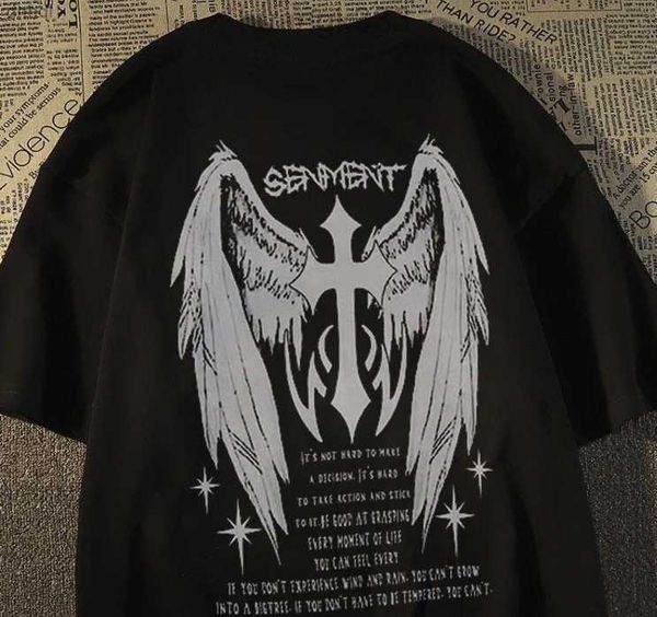 stussys european and american street fashion brand cross wing short sleeved t-shirt for men and women loose fitting american high street hip, White;black
stussys european and american street fashion brand cross wing short sleeved t-shirt for men and women loose fitting american high street hip, White;black