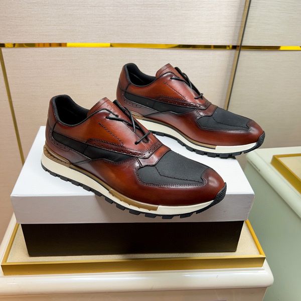 men's paris genuine leather lace-up sports shoes men running fashion sneakers flat designer leather stitching dress leather casual shoe, Black
men's paris genuine leather lace-up sports shoes men running fashion sneakers flat designer leather stitching dress leather casual shoe, Black