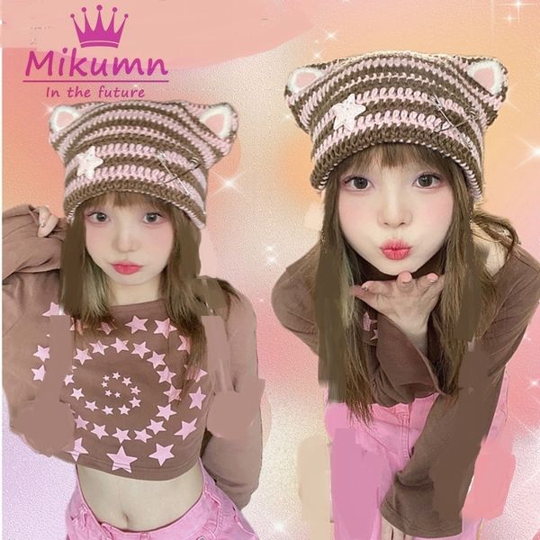 beanie/skull caps harajuku y2k cute star pin cat ear stripe knitted hat women girls winter warm streetwear 230717, Blue;gray
beanie/skull caps harajuku y2k cute star pin cat ear stripe knitted hat women girls winter warm streetwear 230717, Blue;gray