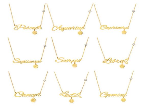 12 zodiac sign necklace stainless steel gold chains virgo cancer letter pendants charm star sign necklaces for women choker astrol4415799, Silver
12 zodiac sign necklace stainless steel gold chains virgo cancer letter pendants charm star sign necklaces for women choker astrol4415799, Silver