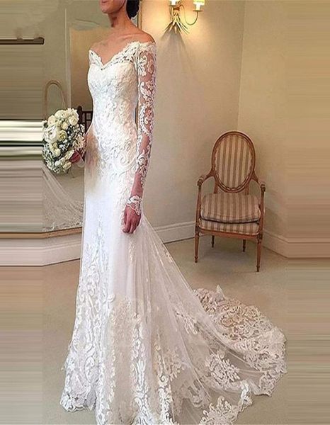 vneck lace wedding dress long sleeves appliques lace mermaid dresses bridal gown party vestido de novia 2020 latest design1696415, White
vneck lace wedding dress long sleeves appliques lace mermaid dresses bridal gown party vestido de novia 2020 latest design1696415, White