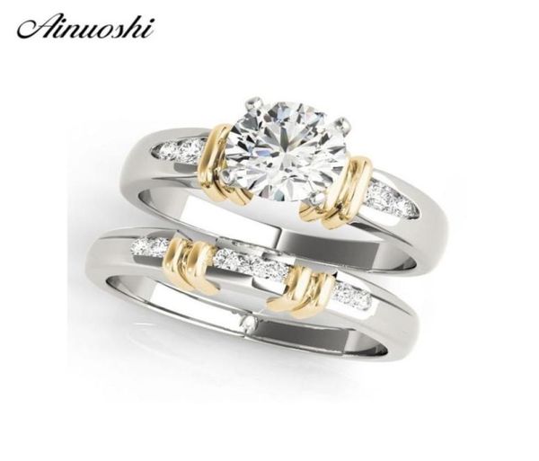 ainuoshi trendy 925 sterling silver women wedding engagement ring sets yellow gold color 1ct round aniversary anillos de plata y209426371, Slivery;golden
ainuoshi trendy 925 sterling silver women wedding engagement ring sets yellow gold color 1ct round aniversary anillos de plata y209426371, Slivery;golden