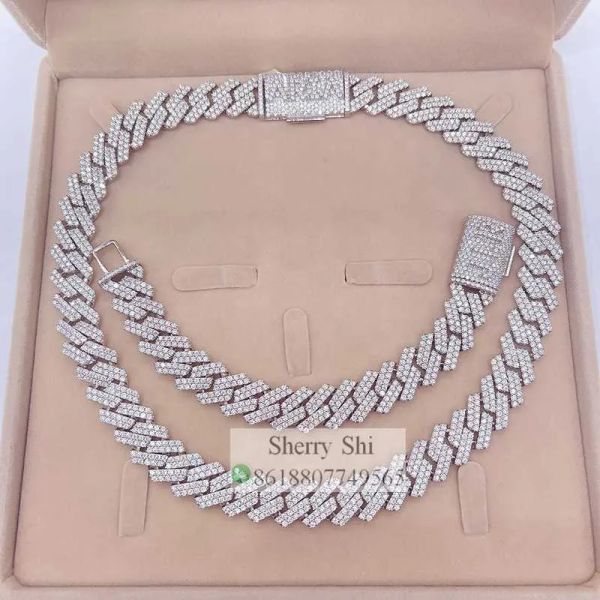 fully iced pass diamond tester solid custom lock 13mm 2 link moissanite cuban necklace, Silver
fully iced pass diamond tester solid custom lock 13mm 2 link moissanite cuban necklace, Silver