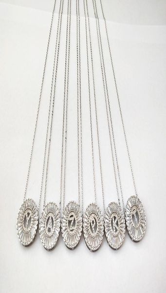 new design jewelry silver color micro pave cubic zircon cz crystal alphabet letter pendants necklace nk4309319633
new design jewelry silver color micro pave cubic zircon cz crystal alphabet letter pendants necklace nk4309319633
