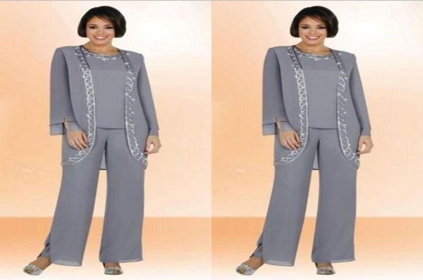 modest 2019 grey chiffon mother of the bride pant suits with long sleeve jacket jewel neck column embroidery grey formal suits cus3531612, Black;red
modest 2019 grey chiffon mother of the bride pant suits with long sleeve jacket jewel neck column embroidery grey formal suits cus3531612, Black;red