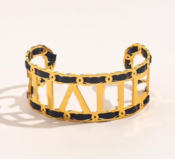 europe fashion style designer brand letter bracelets women bangle luxury designer jewelry hollow 18k gold plated stainless steel w7129879, Black
europe fashion style designer brand letter bracelets women bangle luxury designer jewelry hollow 18k gold plated stainless steel w7129879, Black