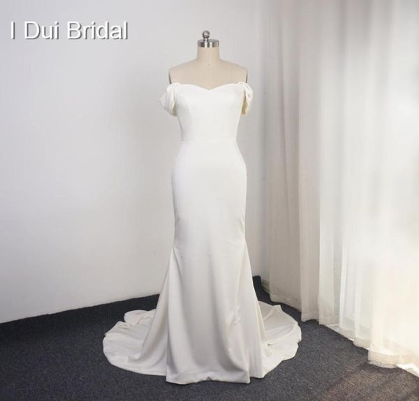 simple satin wedding dress sheath pure bridal gown off the shoulder spandex material court train5005574, White
simple satin wedding dress sheath pure bridal gown off the shoulder spandex material court train5005574, White