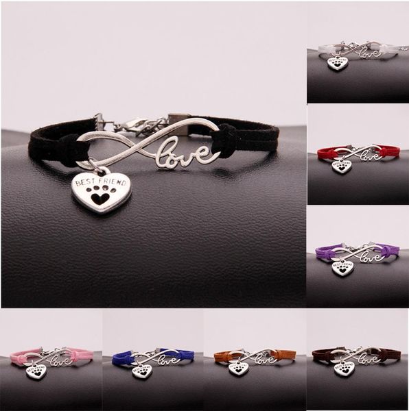 vintage silver love infinity friend peach heart bracelet dog paw prints bangle for men women velvet rope cuff bracelets jewel4274722, Golden;silver
vintage silver love infinity friend peach heart bracelet dog paw prints bangle for men women velvet rope cuff bracelets jewel4274722, Golden;silver