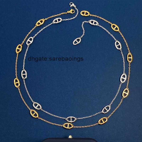 aher mas designer luxury nacklace h family oval pig nose necklace simple and stylish versatile collar chain accessories, Silver
aher mas designer luxury nacklace h family oval pig nose necklace simple and stylish versatile collar chain accessories, Silver