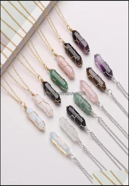 pendant necklaces hexagonal cylindrical crystal necklace natural stone wire wrap for women men fashion jewelry drop delivery 2021 9543669, Silver
pendant necklaces hexagonal cylindrical crystal necklace natural stone wire wrap for women men fashion jewelry drop delivery 2021 9543669, Silver